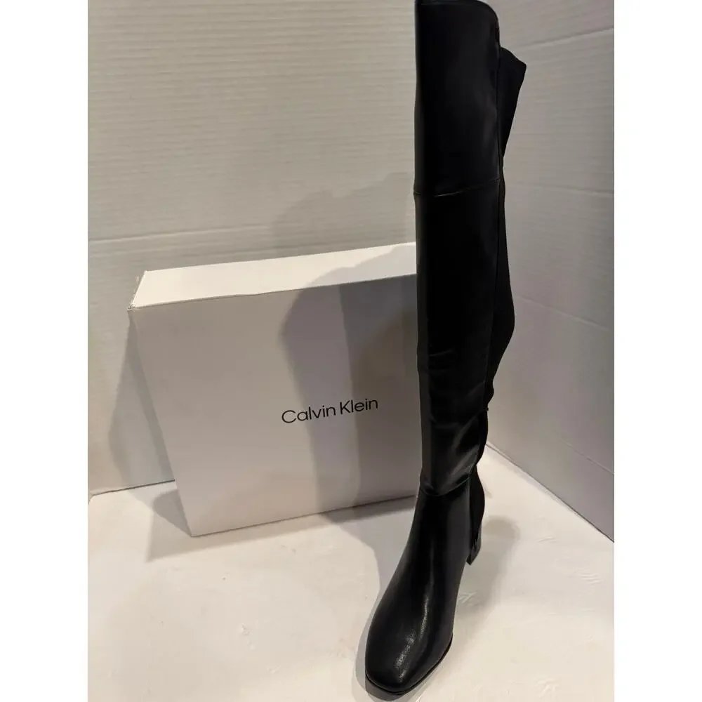 Calvin Klein Womens PEMMIE Solid Over-The-Knee Boots Black 7 M new - Picture 6 of 6